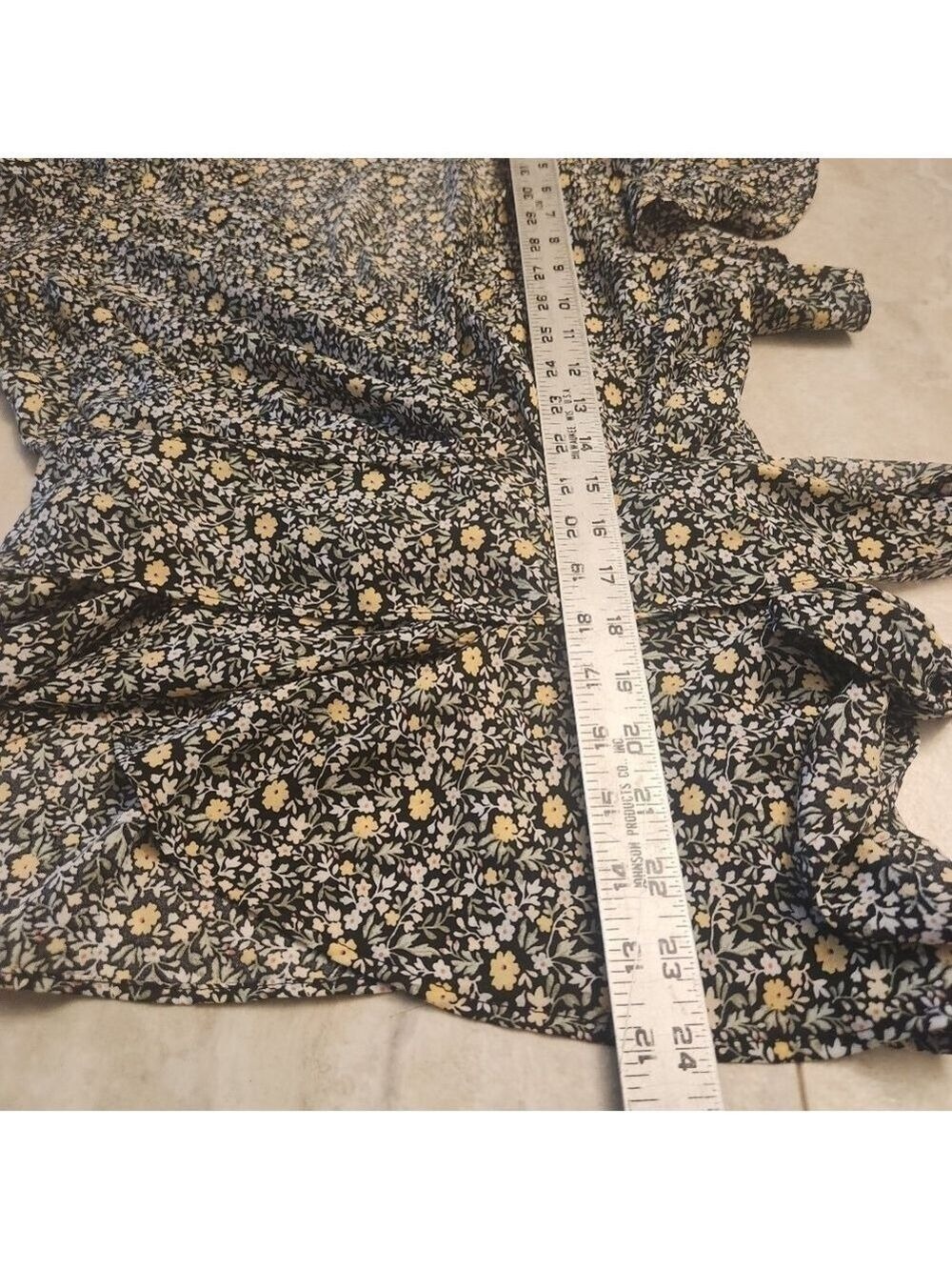 Max Studio Dainty Floral Print Belted Faux Wrap Top Flutter Sleeves Blouse Sz: M - Picture 13 of 13